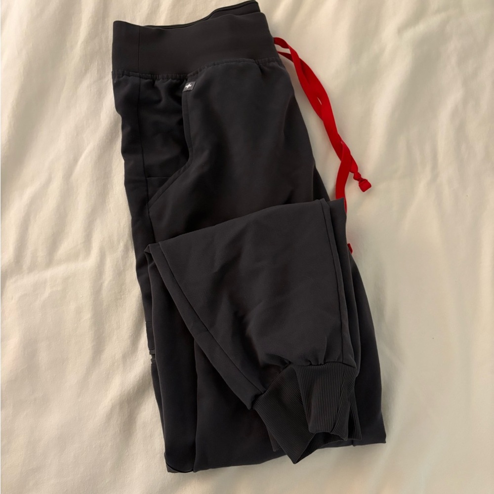 Figs charcoal grey Zamora high waisted joggers